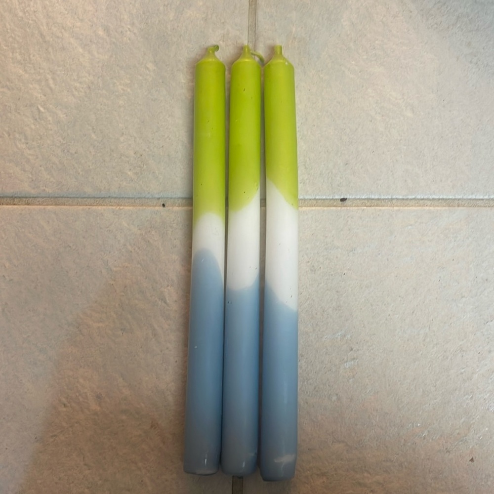 Three multicolor candles